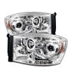 Dodge Ram 1500/2500/3500 2006-2008 Halo LED Projector Headlights  - Chrome