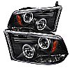 Dodge Ram 1500 2009-2012 Halo LED Projector Headlights  - Black