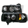 Dodge Ram 1500/2500/3500 1994-2001 1pc Ccfl LED Projector Headlights  - Black