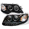 Ford Expedition  1997-2002 1pc Halo LED Projector Headlights  - Black