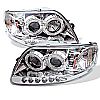 Ford Expedition  1997-2002 1pc Halo LED Projector Headlights  - Chrome