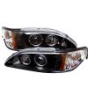 Ford Mustang  1994-1998 1pc Halo LED Projector Headlights  - Black