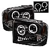 Ford Super Duty F250/350/450 2005-2007 Halo LED Projector Headlights  - Black