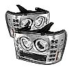 Gmc Sierra 1500/2500/3500 2007-2011 Ccfl LED Projector Headlights  - Chrome