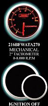 Mechanical Analog (In Dash) 2 Inch 0-8500RPM Amber/White Tachometer