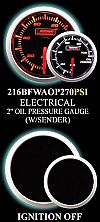 Electrical 0-110 PSI 2 Inch Amber/White Oil Pressure Gauge