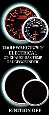 0-2500 Degree 2 Inch Amber/White Exhaust Gas Temperature Gauge