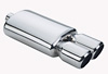 RS Type Stainless Steel Muffler with Dual 3 in. Tip