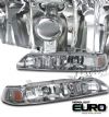 Acura Integra 1990-1993  Titanium/amber 1pc Style Euro Crystal Headlights