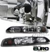 Acura Integra 1990-1993  Black/amber 1pc Style Euro Crystal Headlights