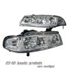 Honda Prelude 1992-1996  Chrome 1pc W/ Clear Corner Euro Crystal Headlights