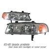 Honda Prelude 1992-1996  Chrome 1pc W/amber Corner Euro Crystal Headlights