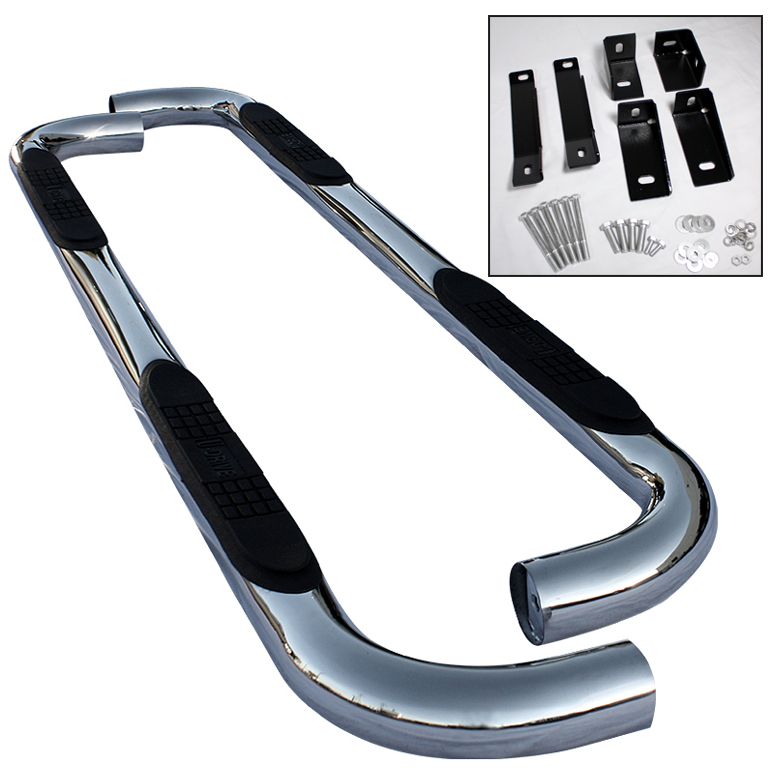 Jeep Liberty 2002-2004 Limited / Renegade / Sport (4 Dr.) Polished Stainless Steel Nerf Bars