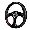 Momo Net Style Steering Wheel - (black W/ Red STItch)