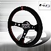 Deep Dish  - 330mm Steering Wheel - (black Suede W/ Red STItch)