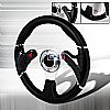 F16 Carbon 320mm Steering Wheel - (black W/ Red STItch)