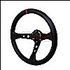 Deep Dish 320mm Steering Wheel - (black W/ Red STItch)