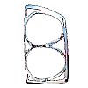 Dodge Ram  2007-2008 Chrome Tail Light Trim Bezels