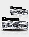 Gmc Full Size Pickup 1988-1998 Chrome/Clear OEM Headlights