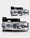 Chevrolet Full Size Pickup 1988-1998 Chrome/Clear OEM Headlights