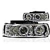 Chevrolet Tahoe 2000-2006 Chrome/Clear Halo Projector Headlights