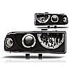 Chevrolet S10 Pickup 1998-2004 Black/Clear Halo Projector Headlights