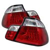 1999 Bmw 3 Series  4dr Red Clear LED Tail Lights