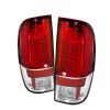 2008 Ford Super Duty   Red Clear LED Tail Lights