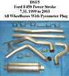 1999 Ford F450 7.3L Powerstroke  Full Boar 4 inch Diesel Exhaust Systems 