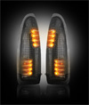 2003 Ford  F250 / F350 Superduty & Excursion Smoked Lens Side Mirror Lenses w/ L.E.D. Amber Turn Signals ( 2 piece set)