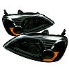 2002 Honda Civic  Black Euro Crystal Headlights 