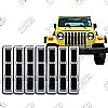 1997 Jeep Wrangler Sport, Se, Sahara  Chrome Front Grille Overlay 