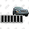 2004 Jeep Liberty Sport, Limited  Chrome Front Grille Overlay 