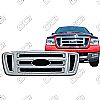 2007 Ford F150 Xl, Stx, Fx4  Chrome Front Grille Overlay 