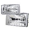 2000 Ford Super Duty  Chrome Euro Headlights With LED'S 