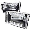2004 Ford Super Duty  Black Euro Headlights With LED'S 