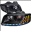 2002 Audi A6   Black  Projector Headlights  W/LED'S