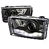 1999 Ford Super Duty   Black R8 Style Projector Headlights  W/LED'S