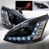 2004 Ford Focus  R8 Style Halo LED  Projector Headlights - Black  
