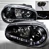 2000 Volkswagen Golf   Black R8 Style Halo Projector Headlights  W/LED'S