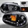 2001 Volkswagen Golf   Black R8 Style Halo Projector Headlights  W/LED'S