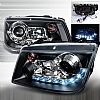 2000 Volkswagen Jetta   Black R8 Style Halo Projector Headlights  W/LED'S