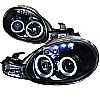 2000 Dodge Neon   Gloss Black  Projector Headlights Smoke Lens 