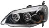 2002 Honda Civic  Projector Headlights w/Rim Black/Clear