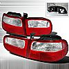 1993 Honda Civic 3 Door  Red / Clear Euro Tail Lights 