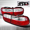 1993 Honda Civic 2/4 Door  Red / Clear Euro Tail Lights 