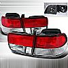 2000 Honda Civic 2 Door  Red / Clear Euro Tail Lights 