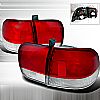 1997 Honda Civic 4 Door  Red / Clear Euro Tail Lights 