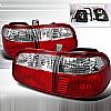 2000 Honda Civic 4 Door  Red / Clear Euro Tail Lights 