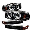 2002 Gmc Denali    Projector Headlights W/ Bumper Lights - Black